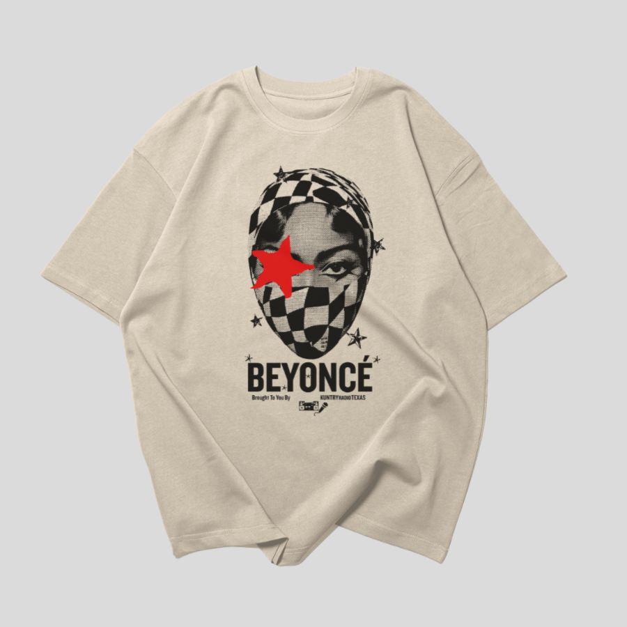 Camiseta Oversized Beyonce Cowboy Carter Estrela Vermelha