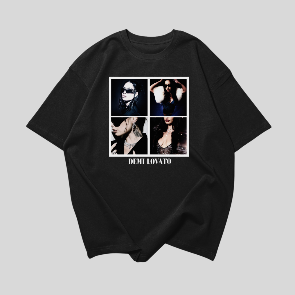 Camiseta Oversized Demi Lovato Collage Edit
