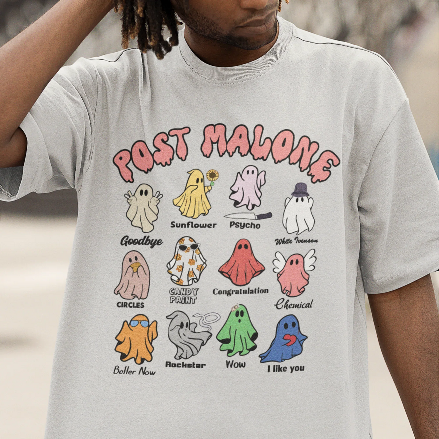 Camiseta Básica Halloween Post Malone Ghost