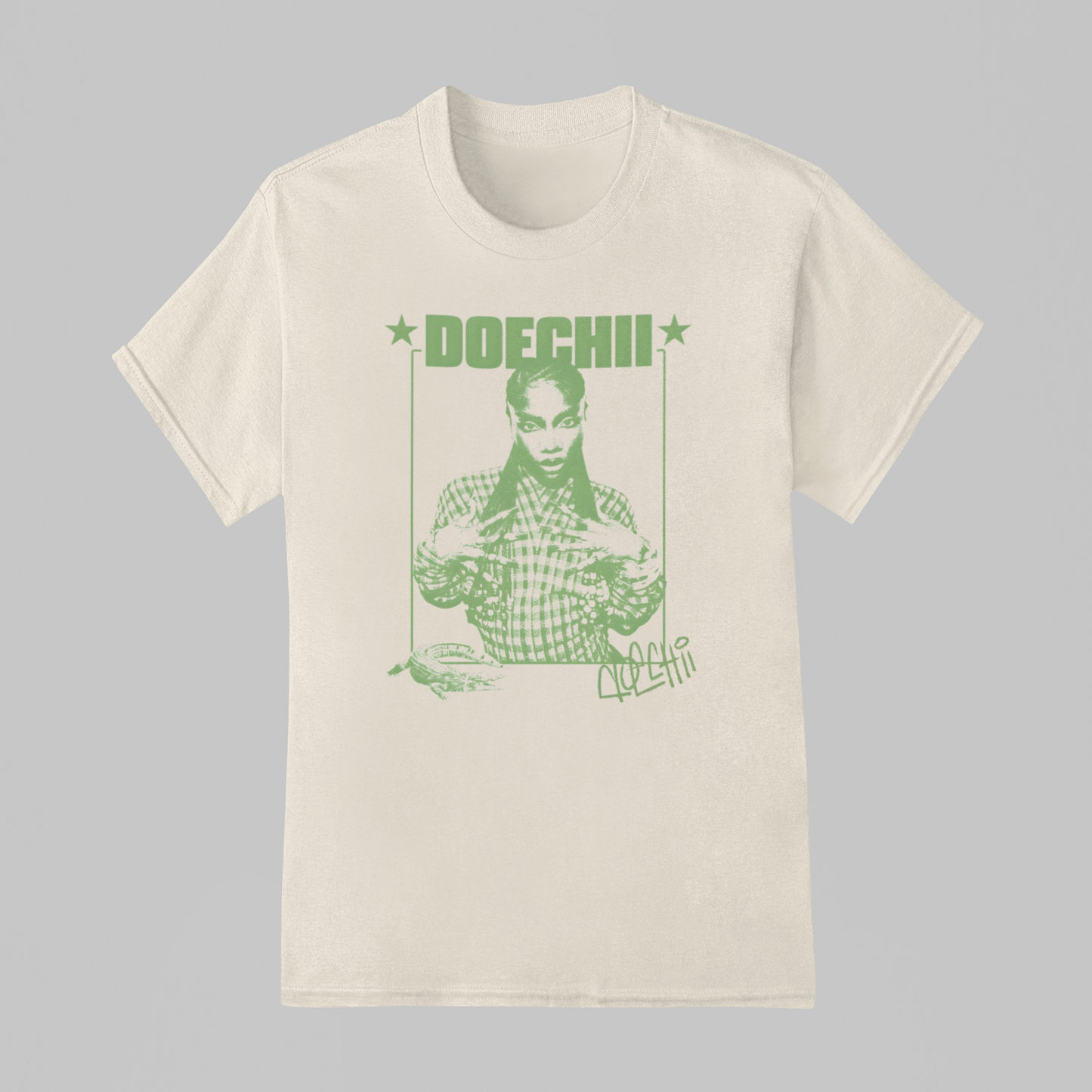 Camiseta Básica Doechii Green Poster