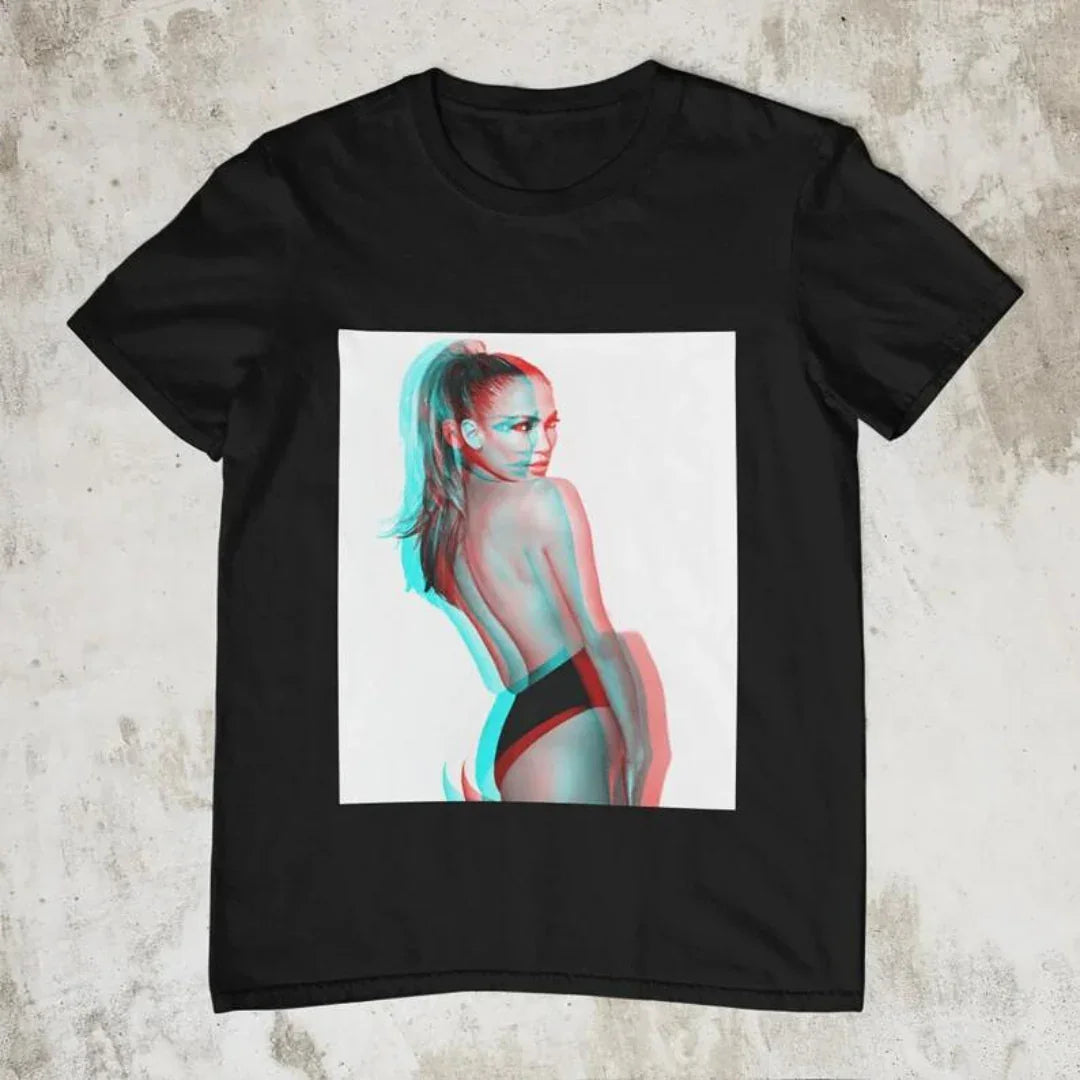 Camiseta Básica Jeniffer Lopez Aesthetic - Preto