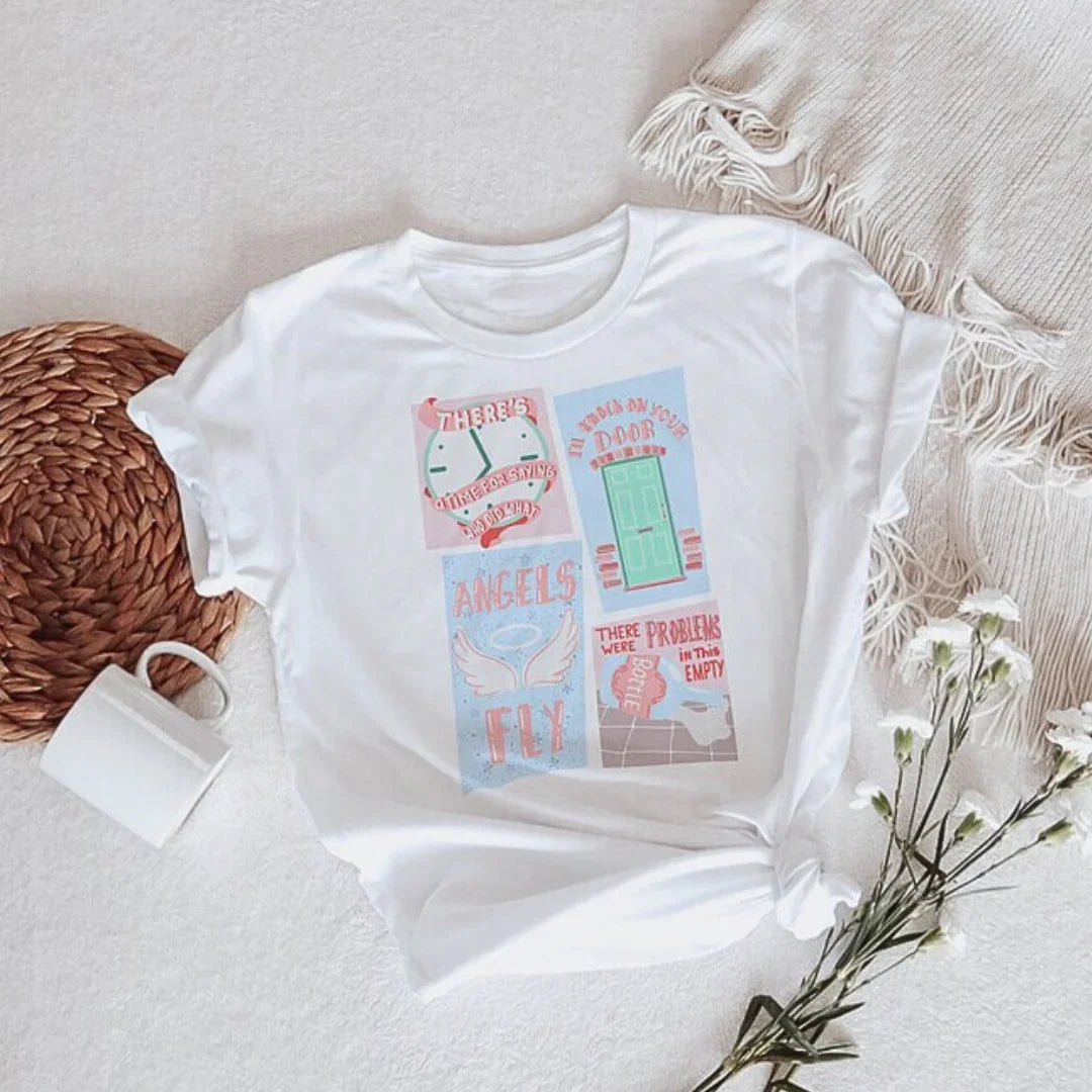 Camiseta Básica Louis Tomlinson Angels Fly Branco