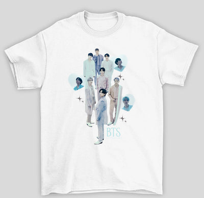 Camiseta Básica BTS BangTan Army Membros-BRANCO