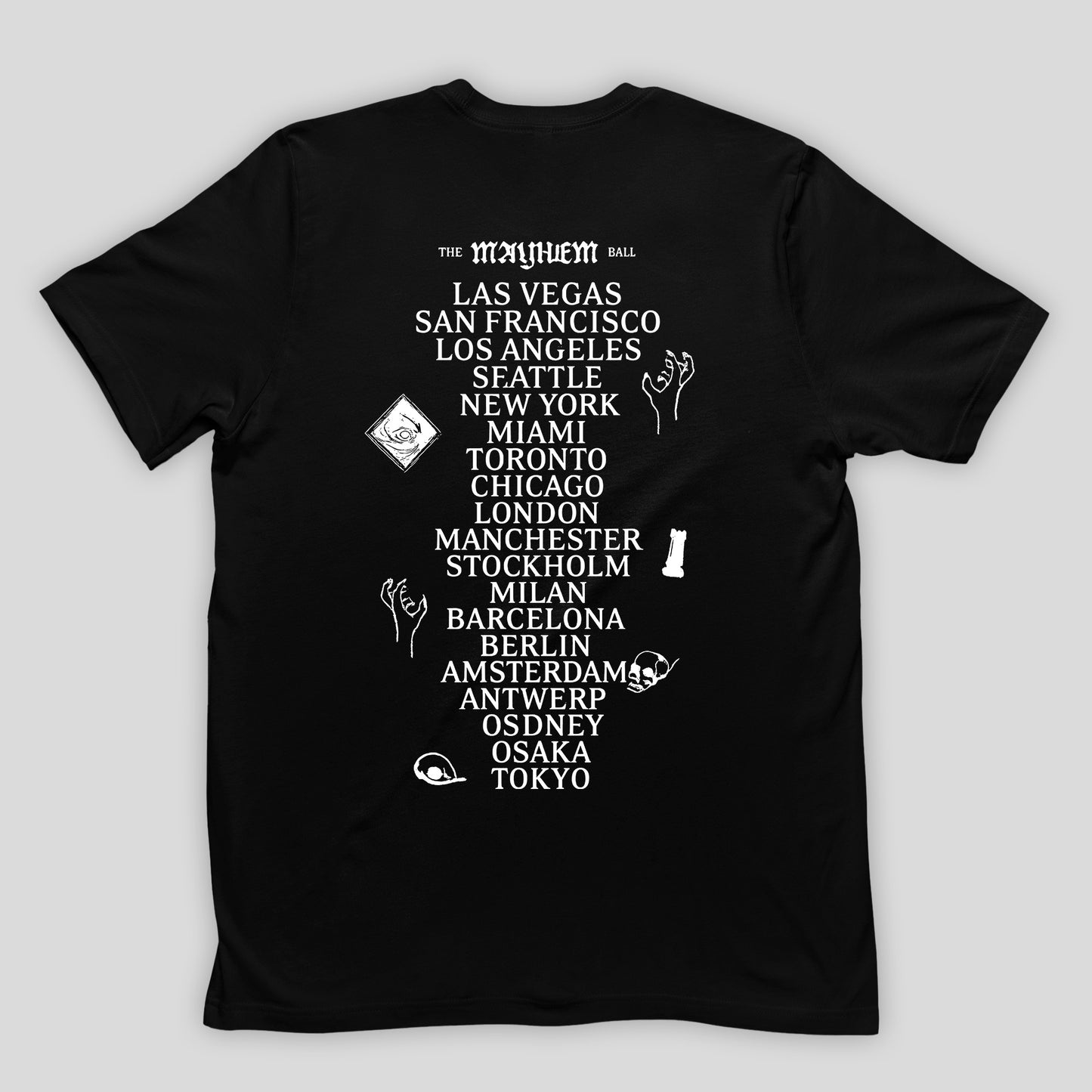 Camiseta Básica Lady Gaga Tour 2025 Mayhem