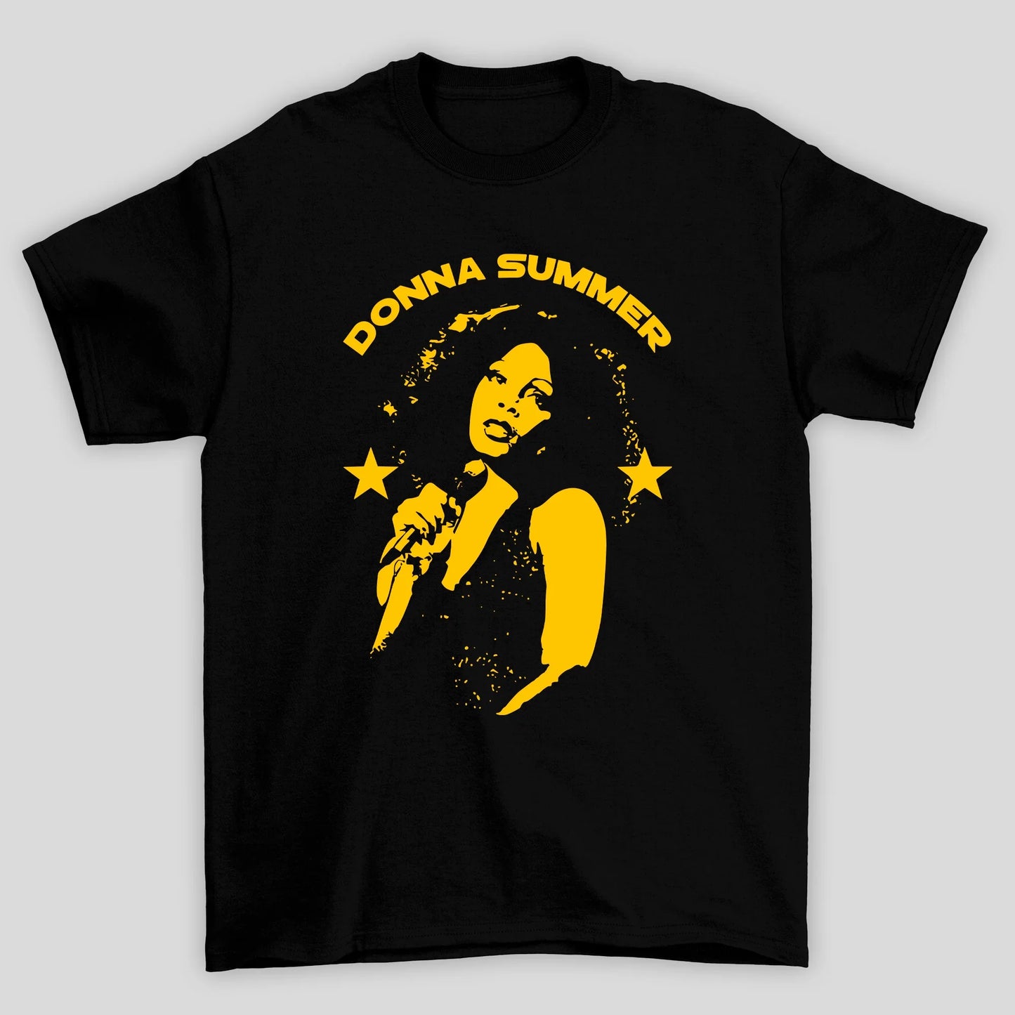 Camiseta Básica Donna Summer Silhueta Amarela