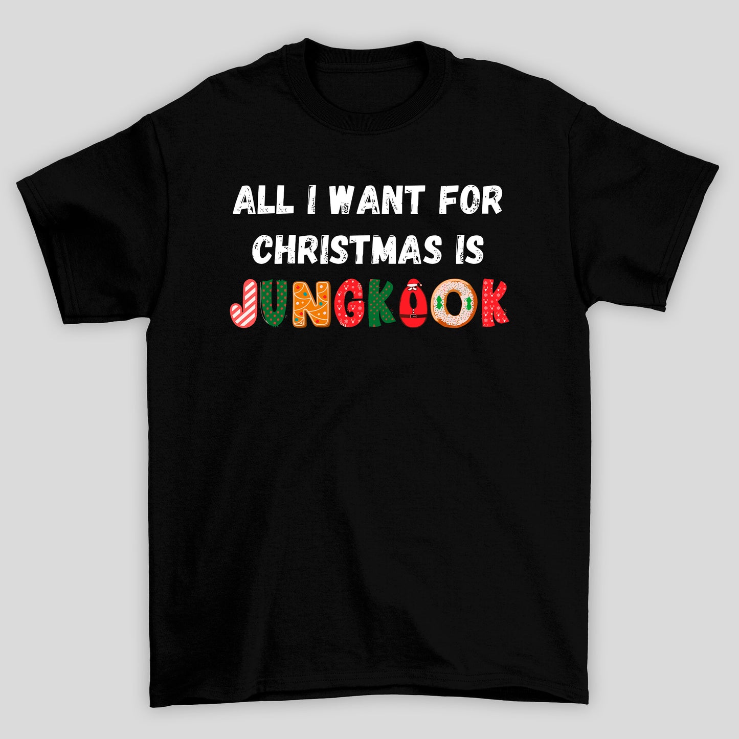 Camiseta Básica Christmas BTS All I Want For Christmas Is Jungkook