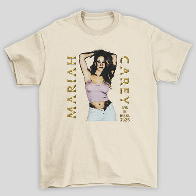 Camiseta Básica Unissex Mariah Carey Live In Brazil
