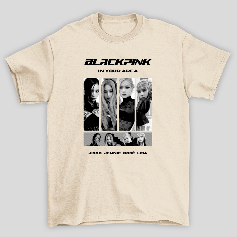 Camiseta Básica Blackpink In Your Area P&B
