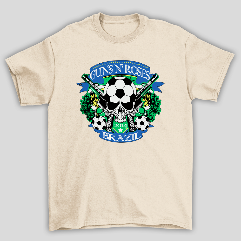 Camiseta Básica Guns N' Roses Brazil 2014 Retro