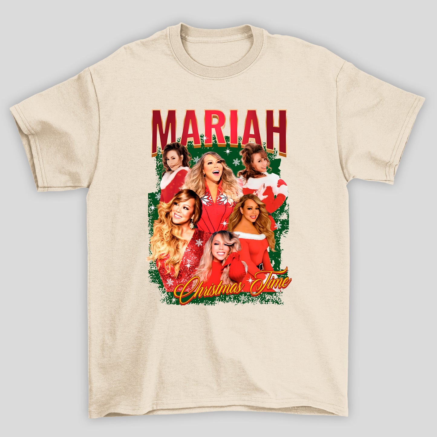 Camiseta Básica Christmads Mariah Carey It's Time !!!!!