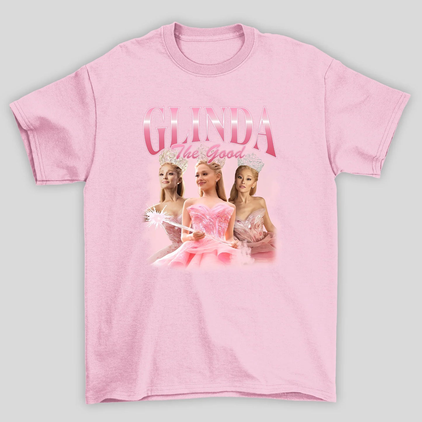 Camiseta Básica Ariana Grande Glinda - rosa bebe