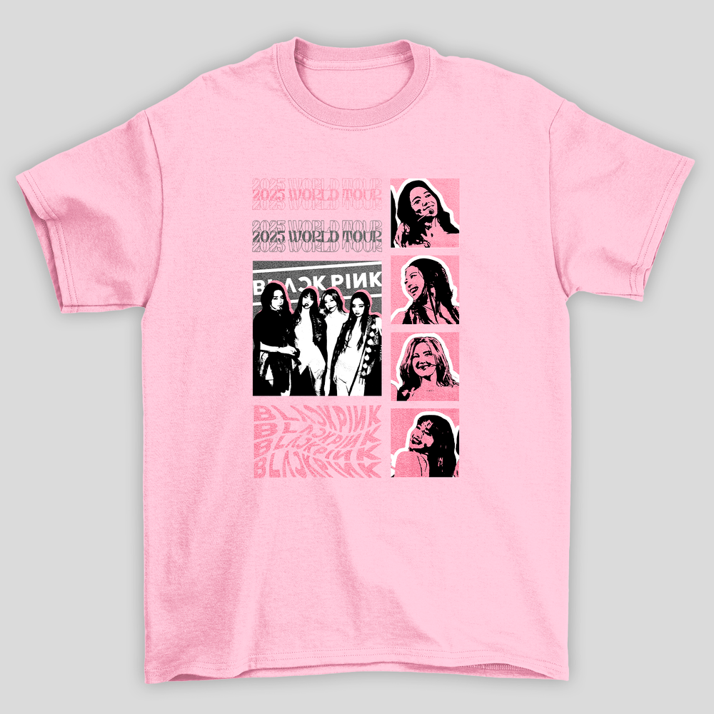Camiseta Básica Blackpink Tour Collage