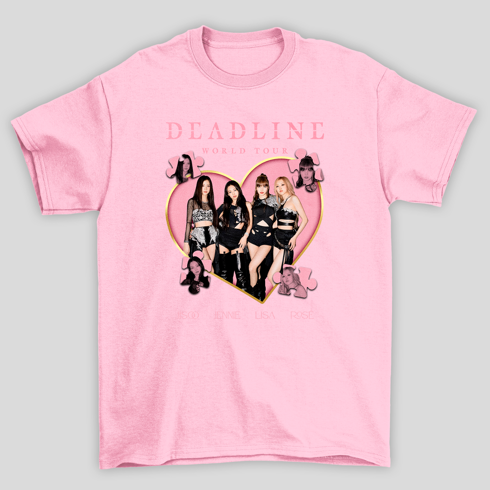 Camiseta Básica Blackpink Deadline Tour Heart