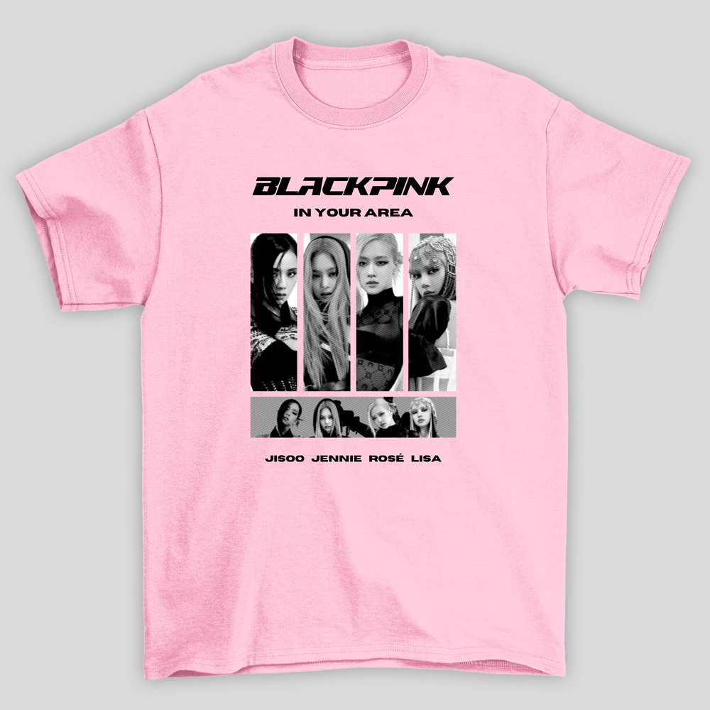 Camiseta Básica Blackpink In Your Area P&B