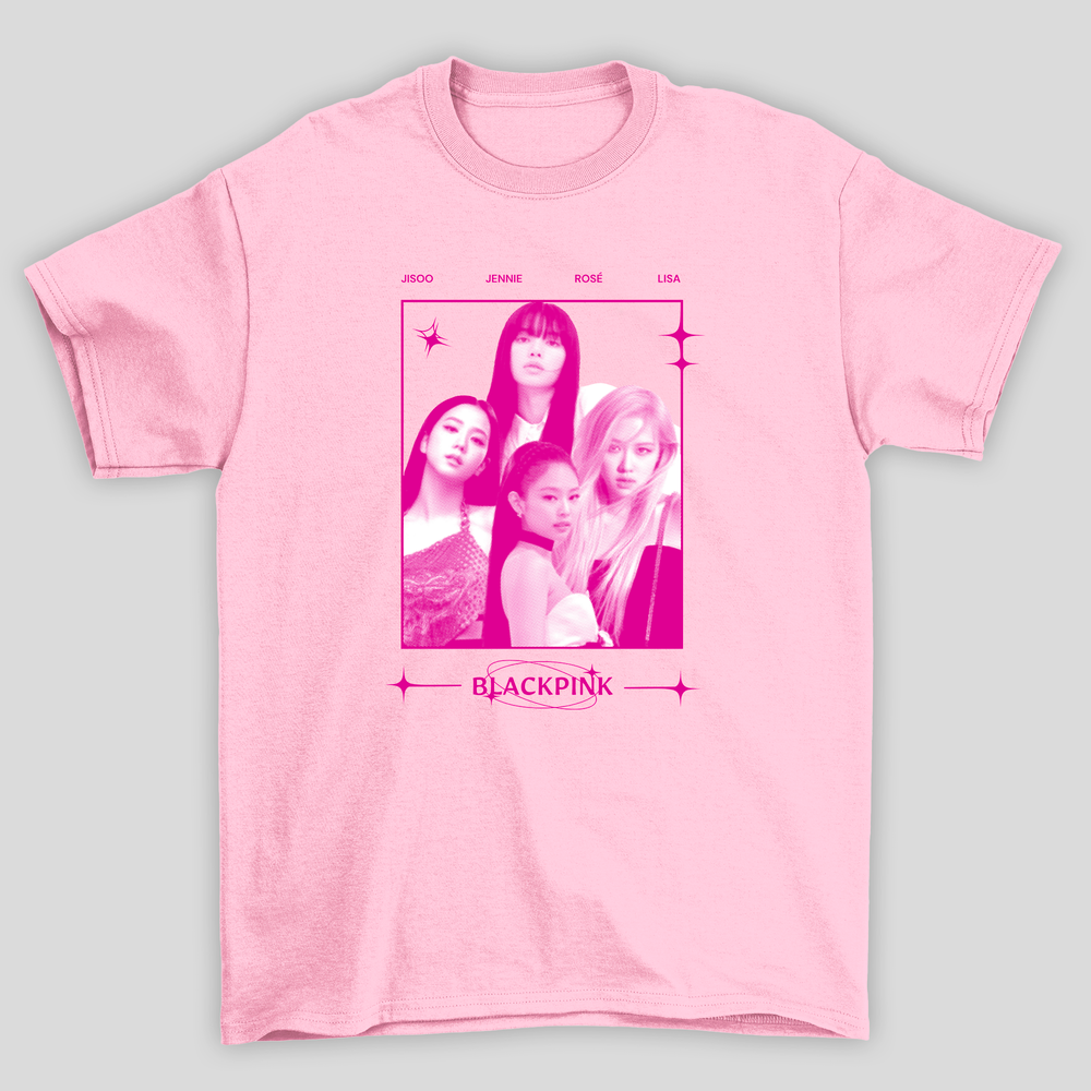 Camiseta Básica Blackpink Halftone Pink