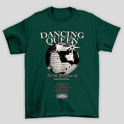 Camiseta Básica Dancing Queen Letra Abba