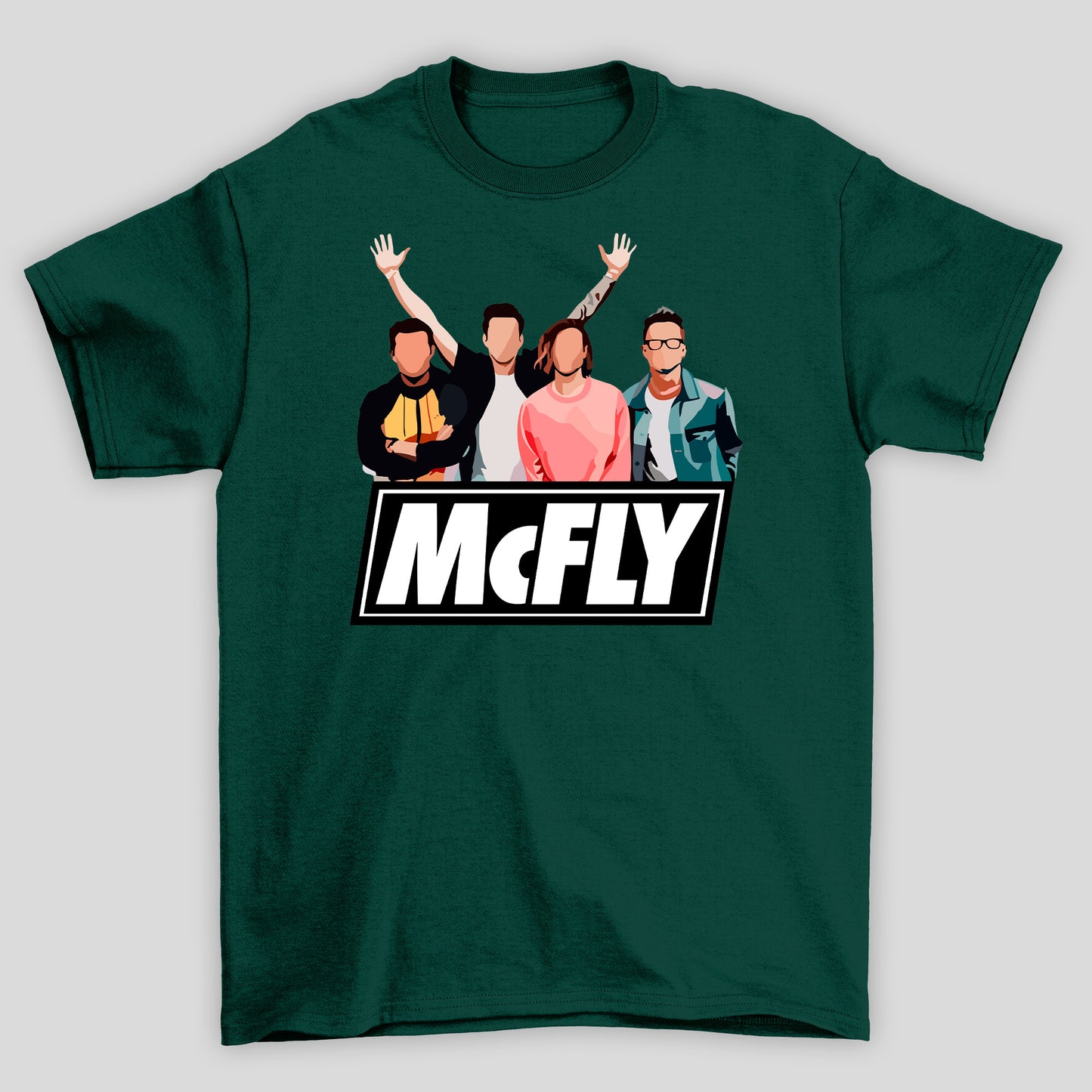 Camiseta Básica McFLY Integrantes Desenho
