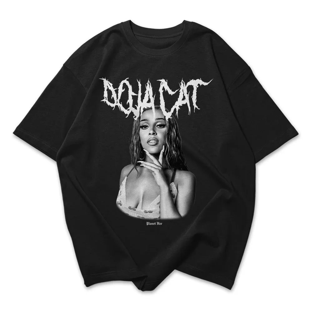 Camiseta Oversized Doja Cat Black And White