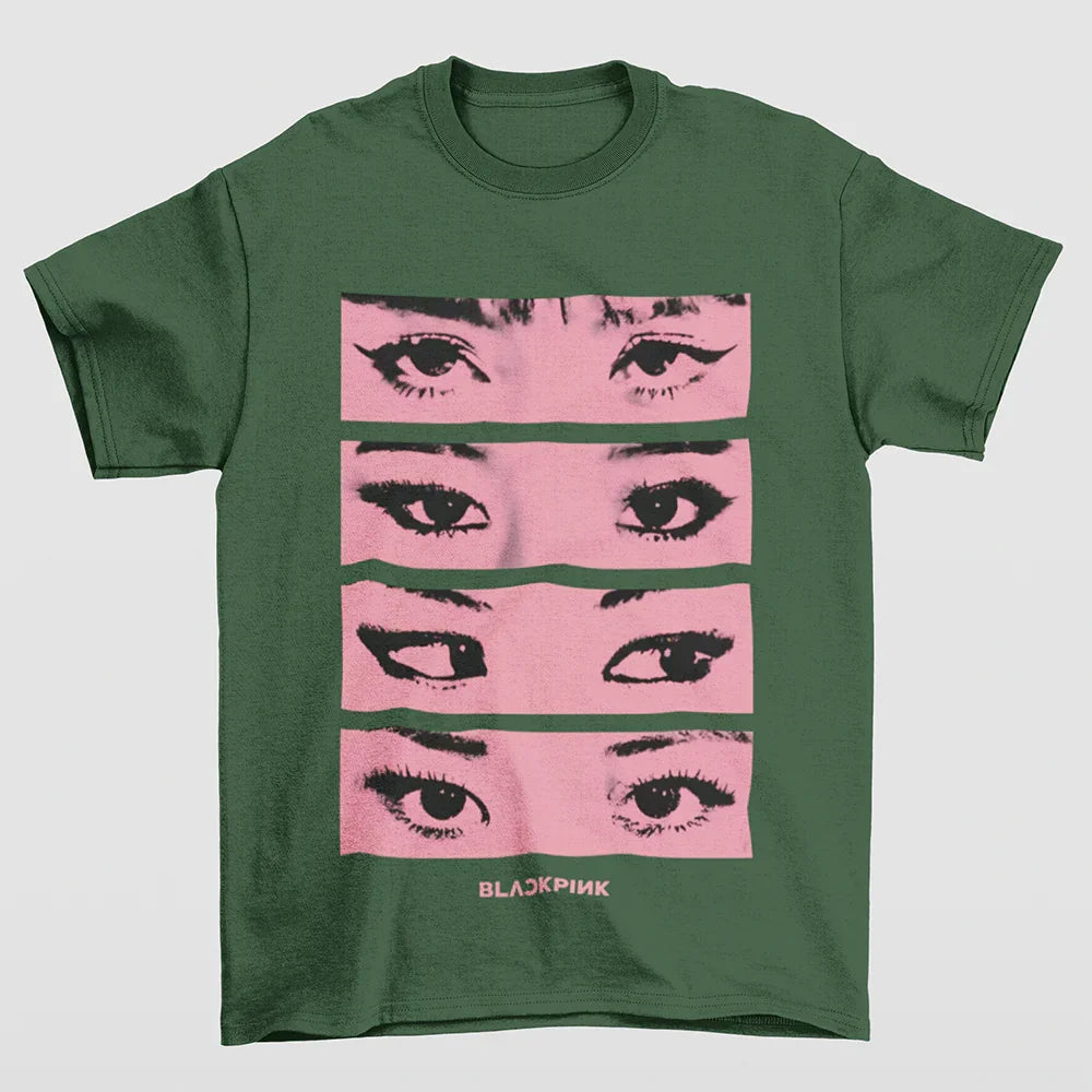 Camiseta Básica Eyes Collab Blackpink-VERDE
