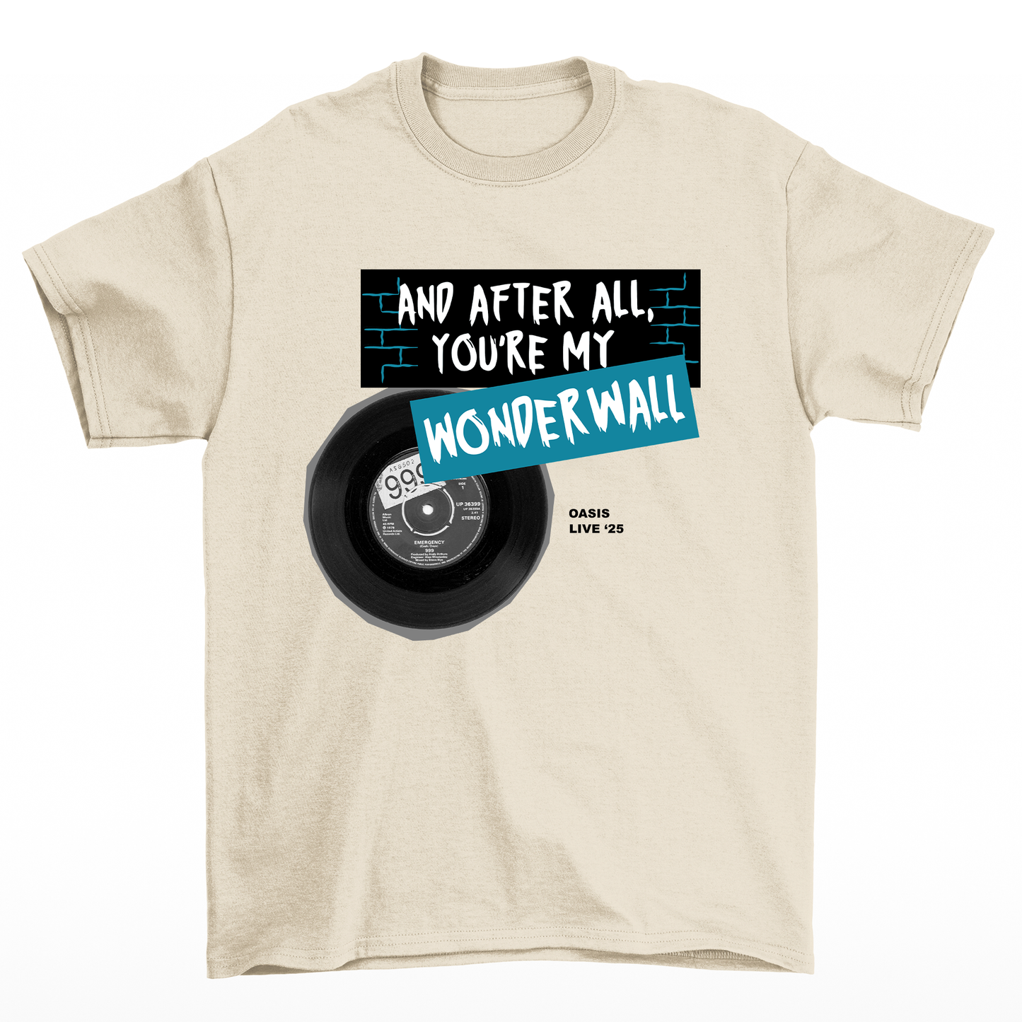 Camiseta Básica Oasis Disco de Vinil