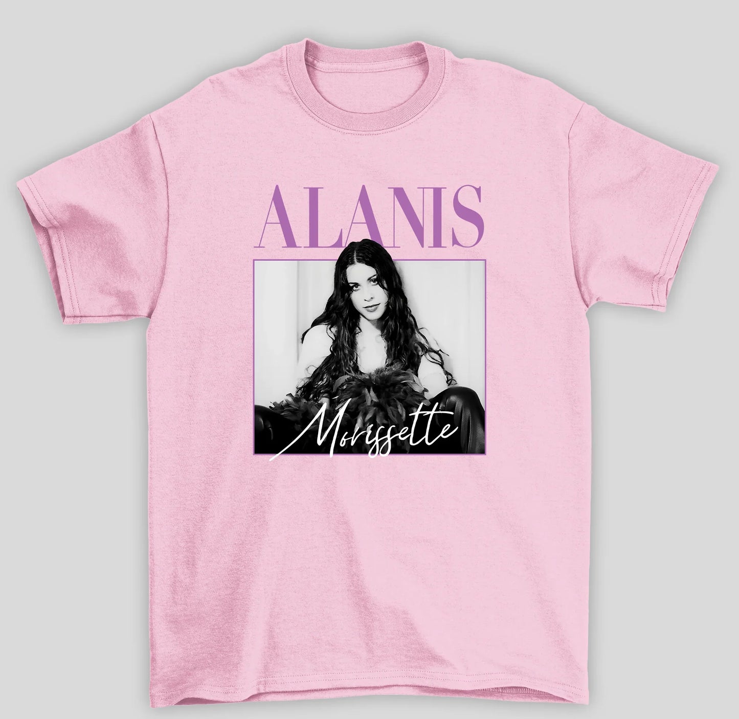 Camiseta Básica Alanis Morissette Retro- rosa bebe