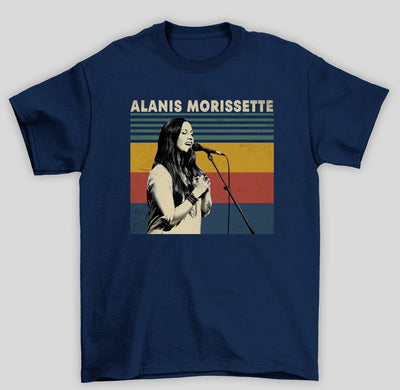 Camiseta Básica Alanis Morissette Singer- azul-marinho