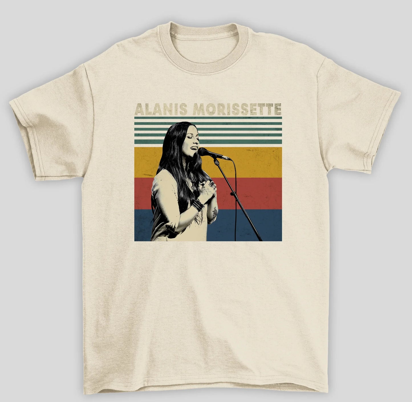 Camiseta Básica Alanis Morissette Singer- pérola