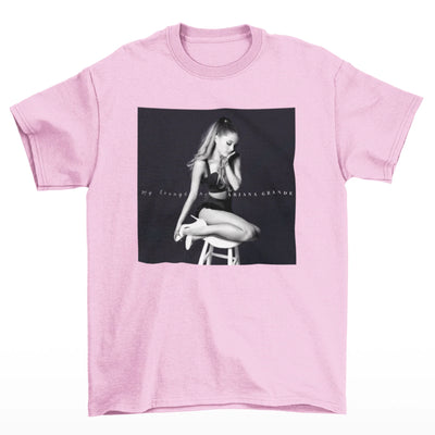 Camiseta Básica Ariana Grande My Everything - Rosa Bebê