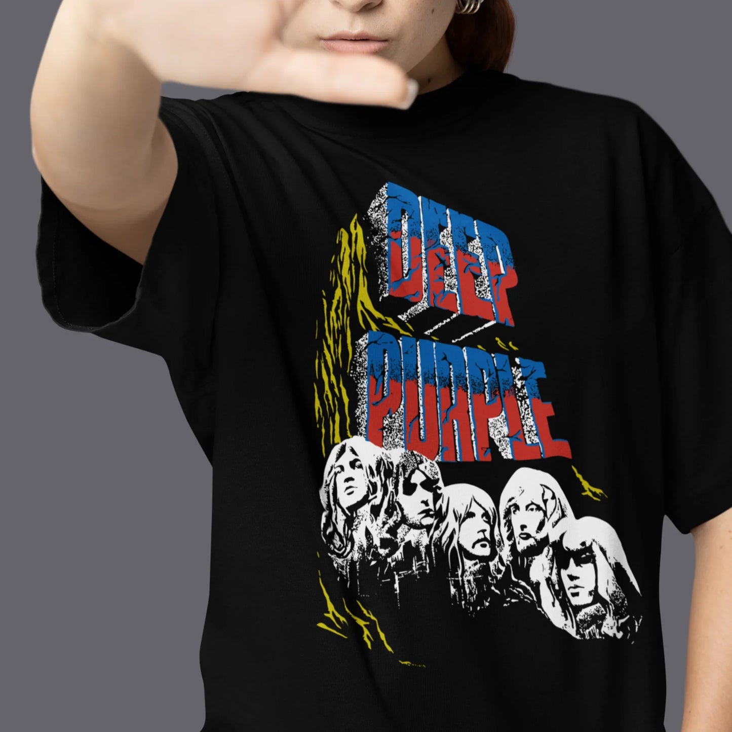 Camiseta Básica Deep Purple In Rock-PRETO