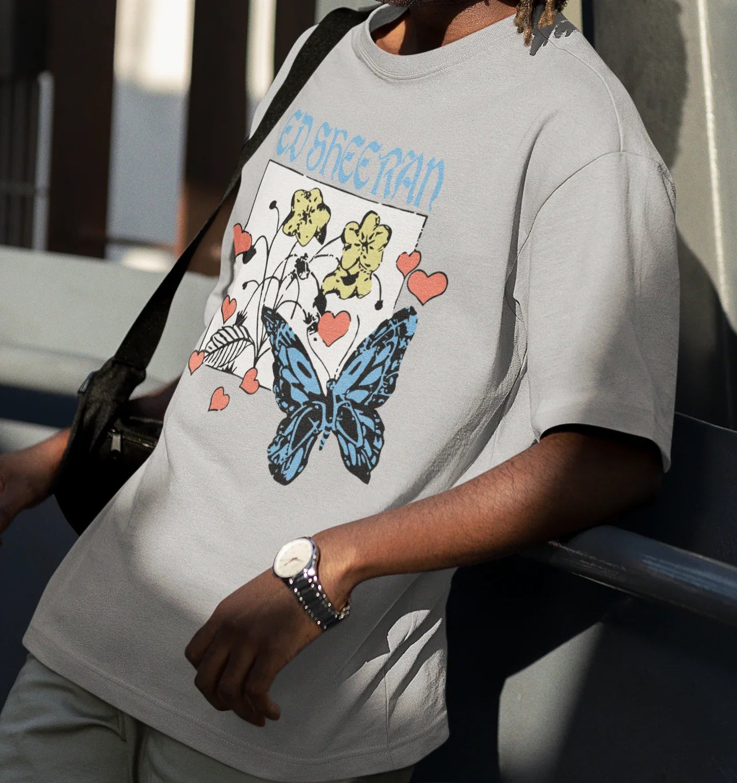 Camiseta Básica Ed Sheeran Butterfly Cinza