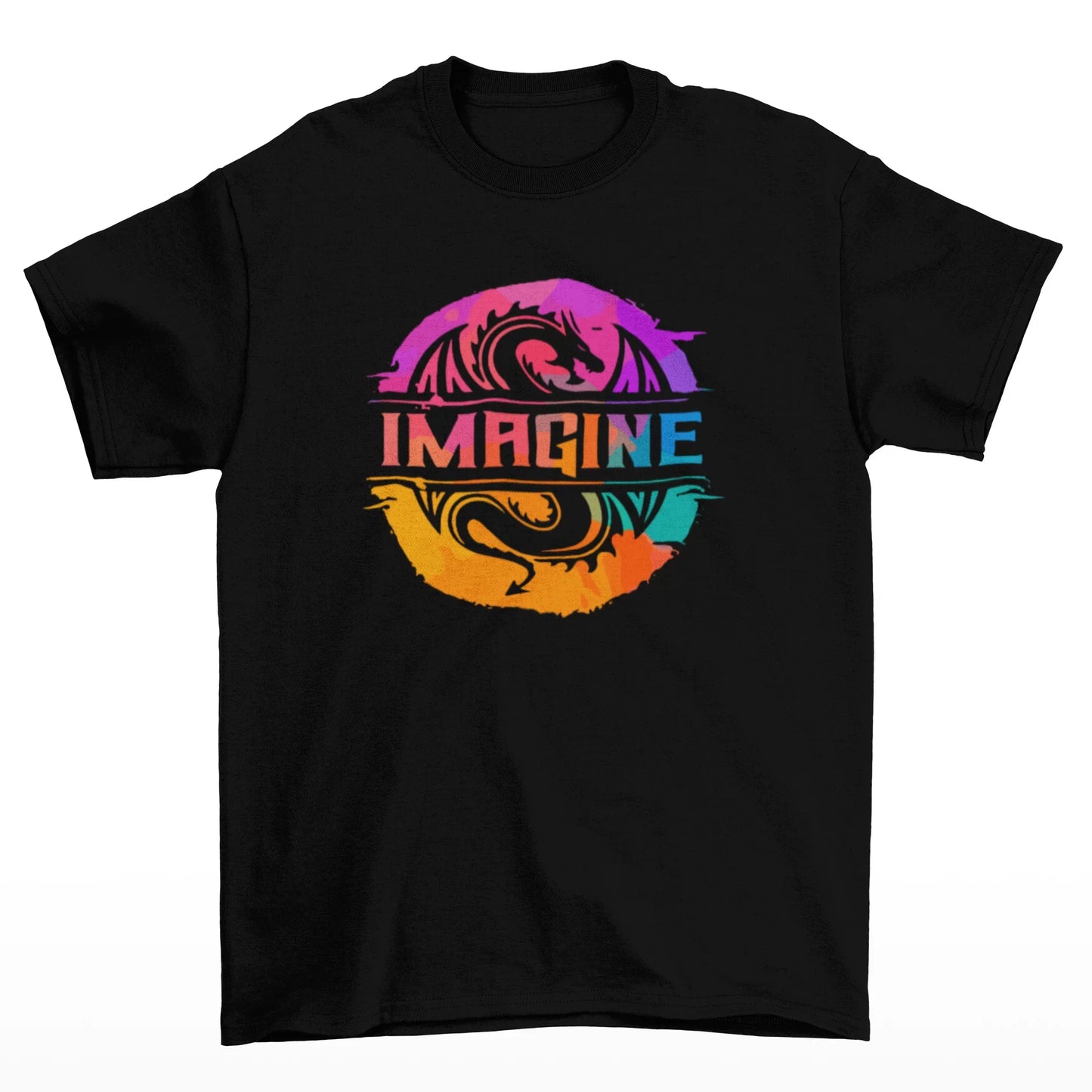 Camiseta Básica Imagine Dragons Colorful-PRETO