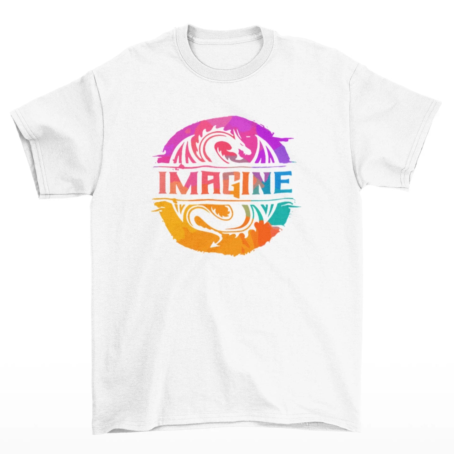 Camiseta Básica Imagine Dragons Colorful-BRANCO