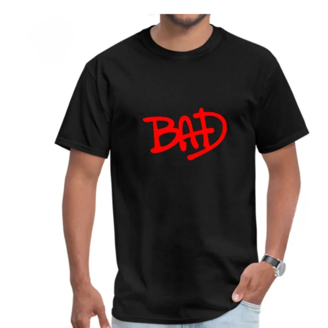 Camiseta Básica Michael Jackson Bad Lyrics- preto