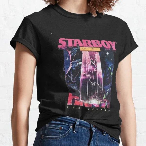 Camiseta Básica The Weeknd Starboy - preto