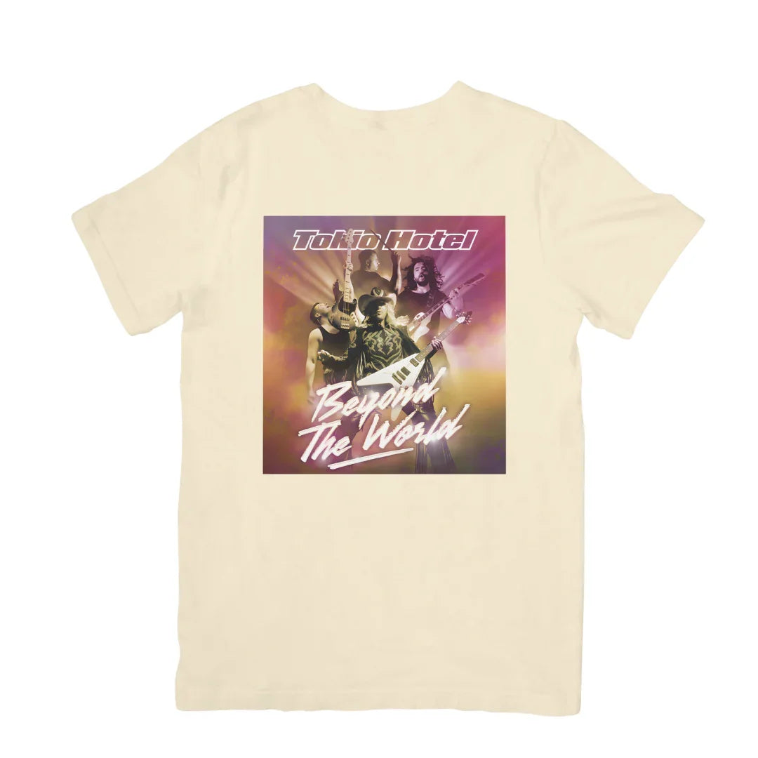 Camiseta Básica Tokio Hotel Beyond The World 2024 - pérola