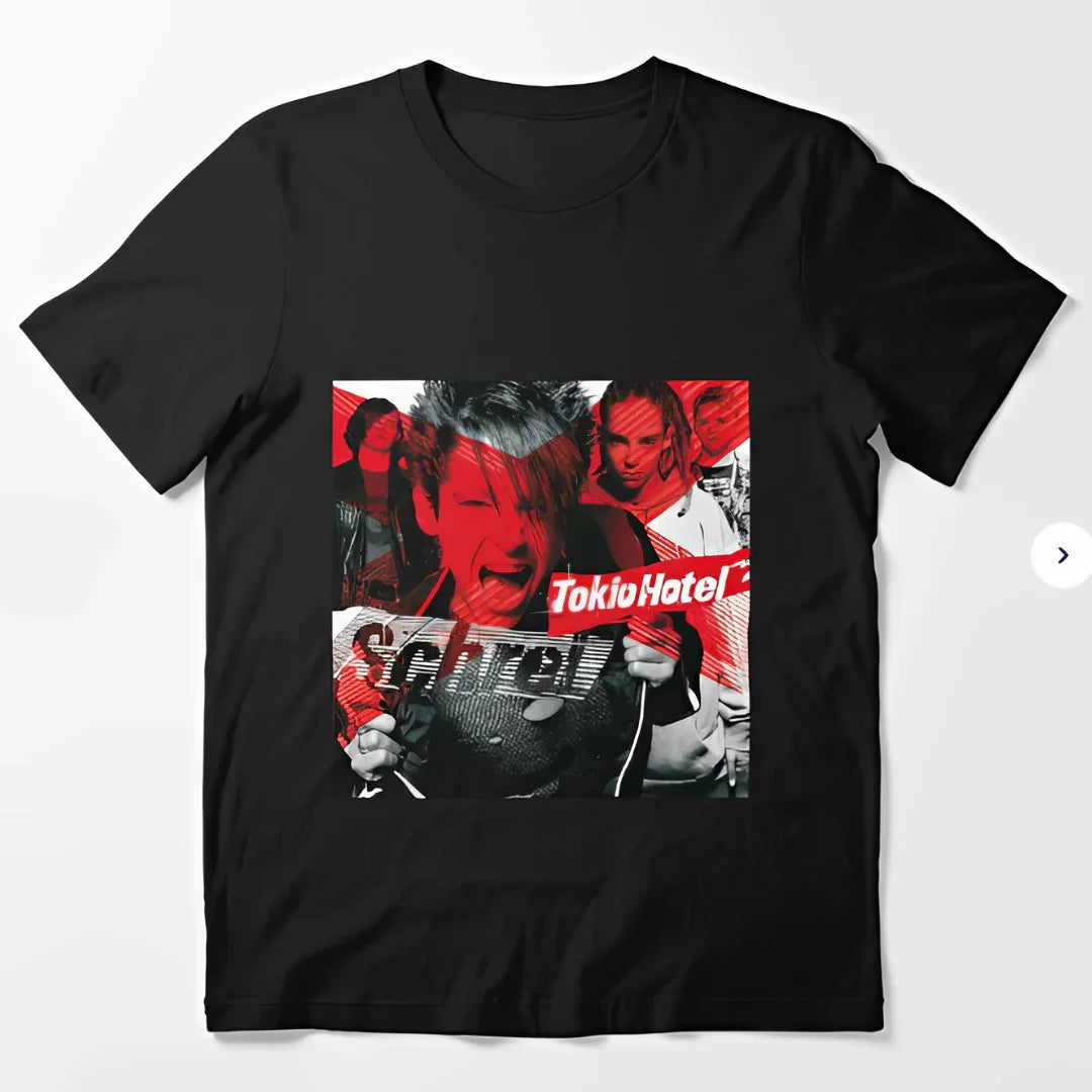 Camiseta Básica Tokio Hotel Collage - preto