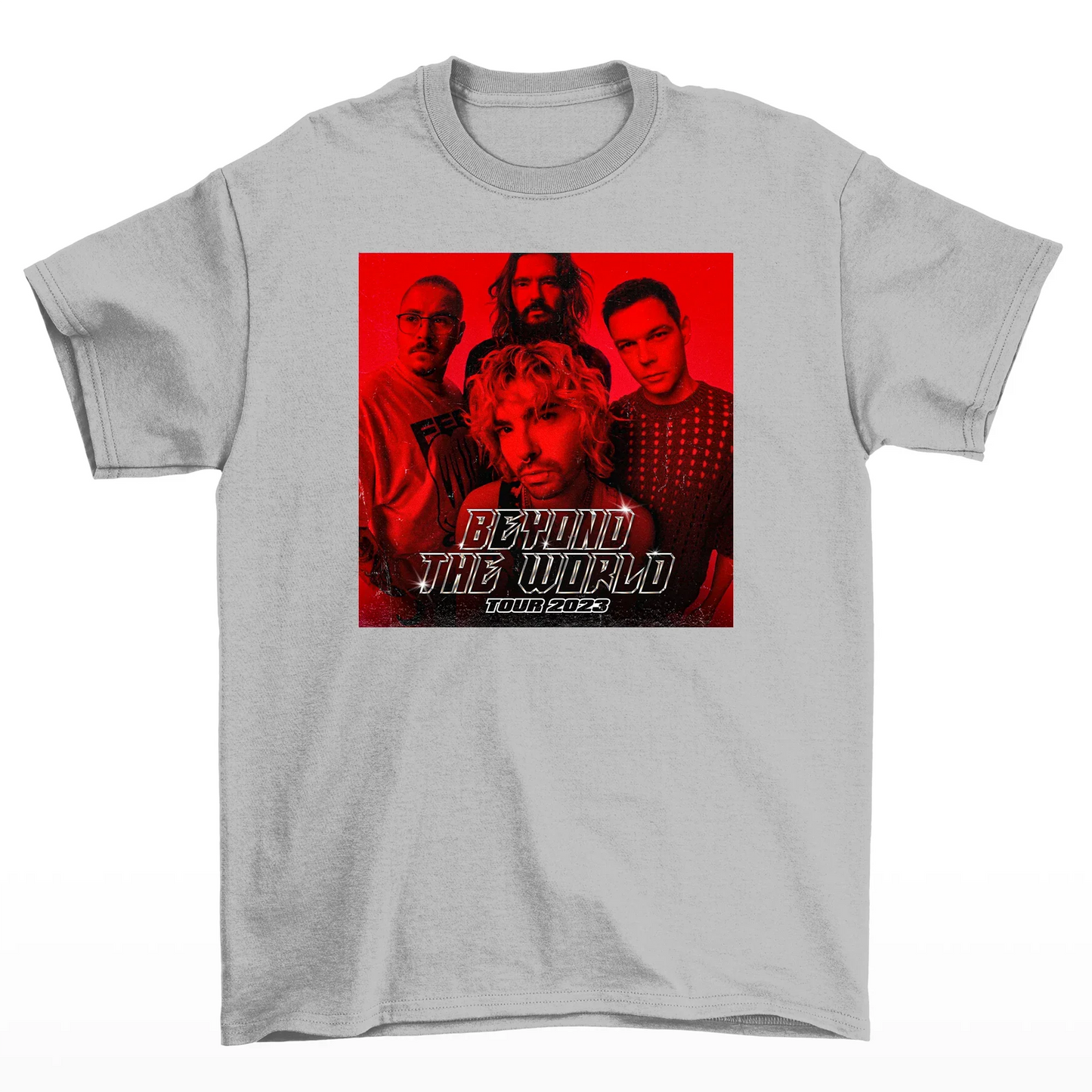 Camiseta Básica Tokio Hotel Photo Red - cinza