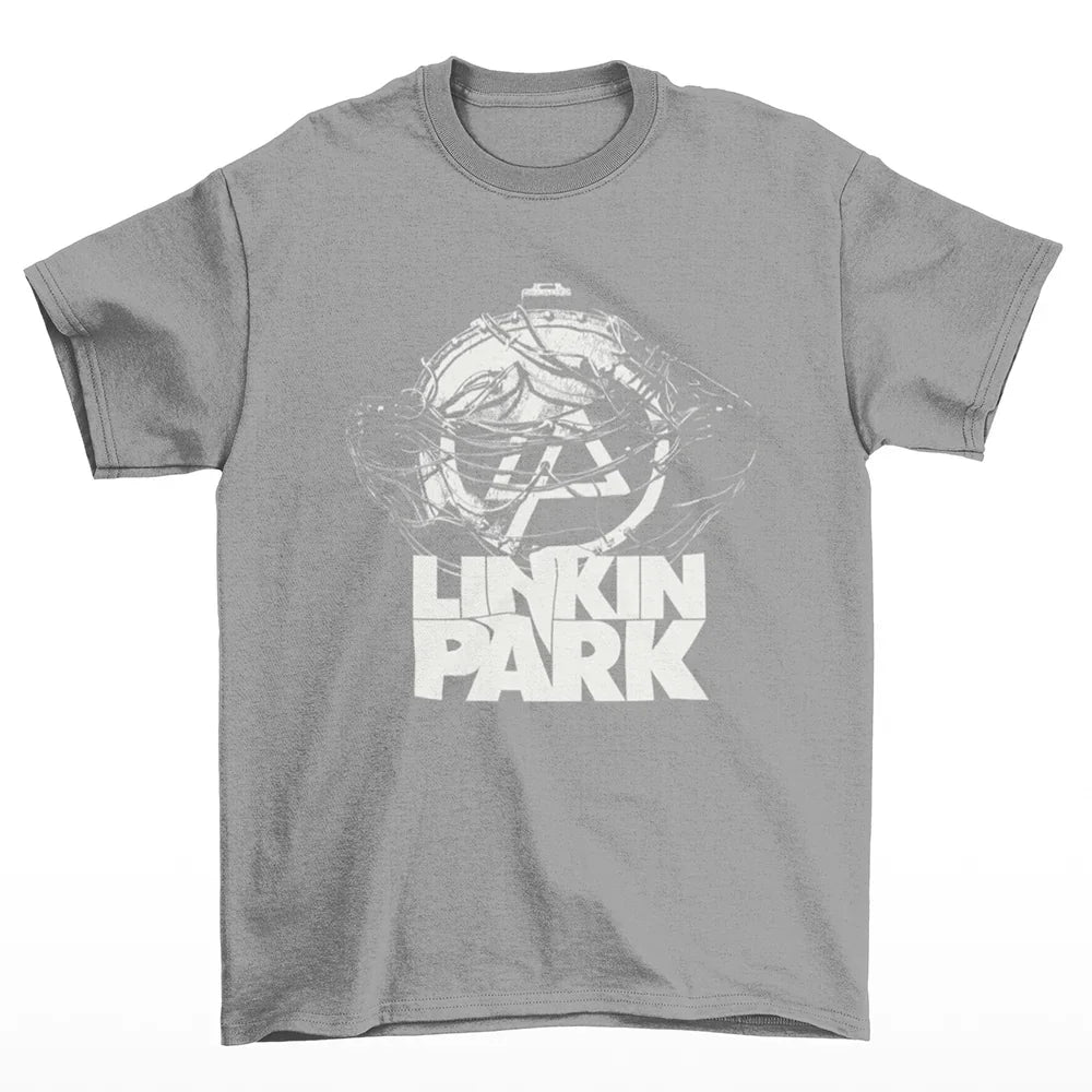 Camiseta Básica Vintage Graphic Linkin Park - cinza