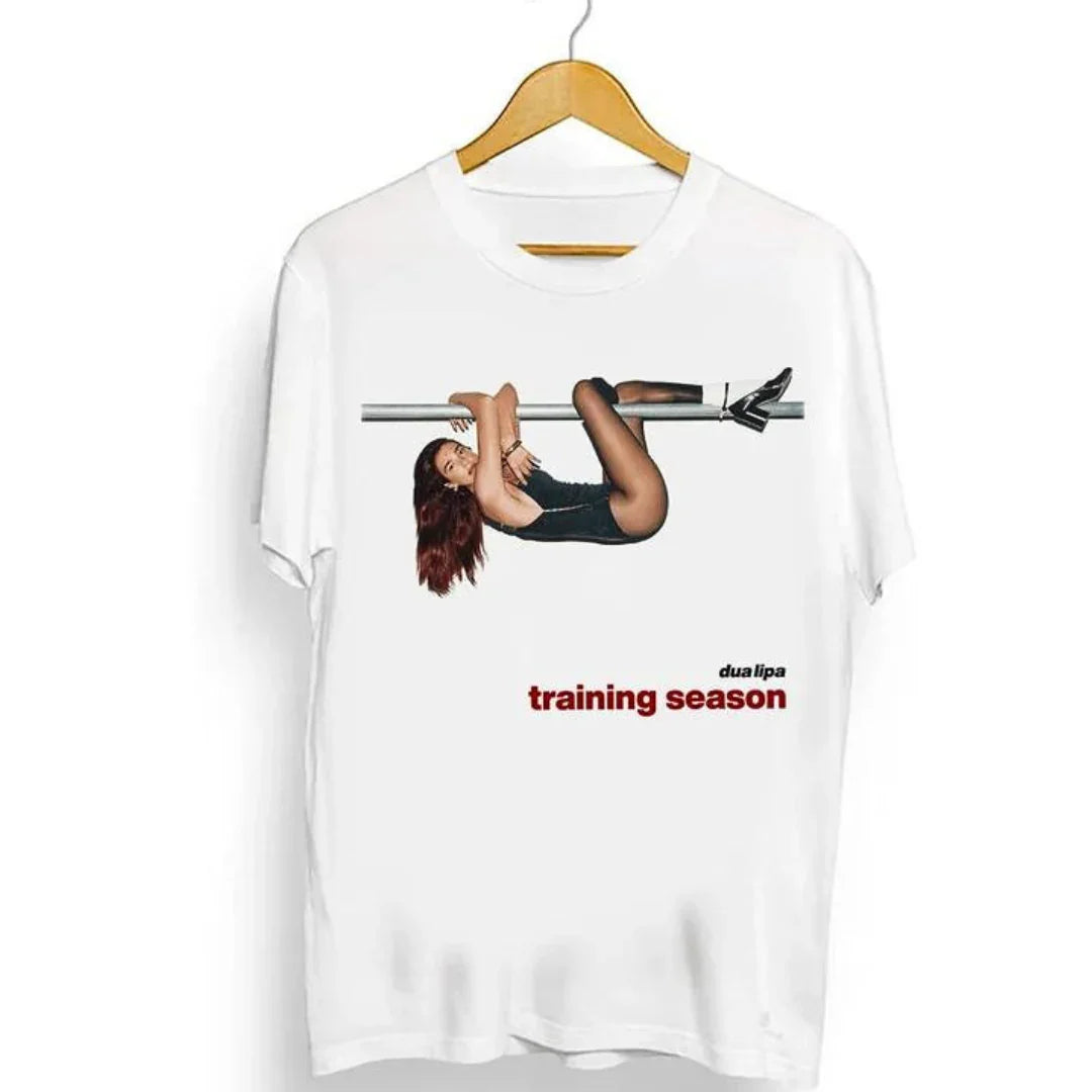 Camiseta Básica Dua Lipa Training Season Branco