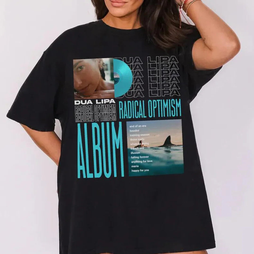 Camiseta Básica Dua Lipa New Album R.O Preto