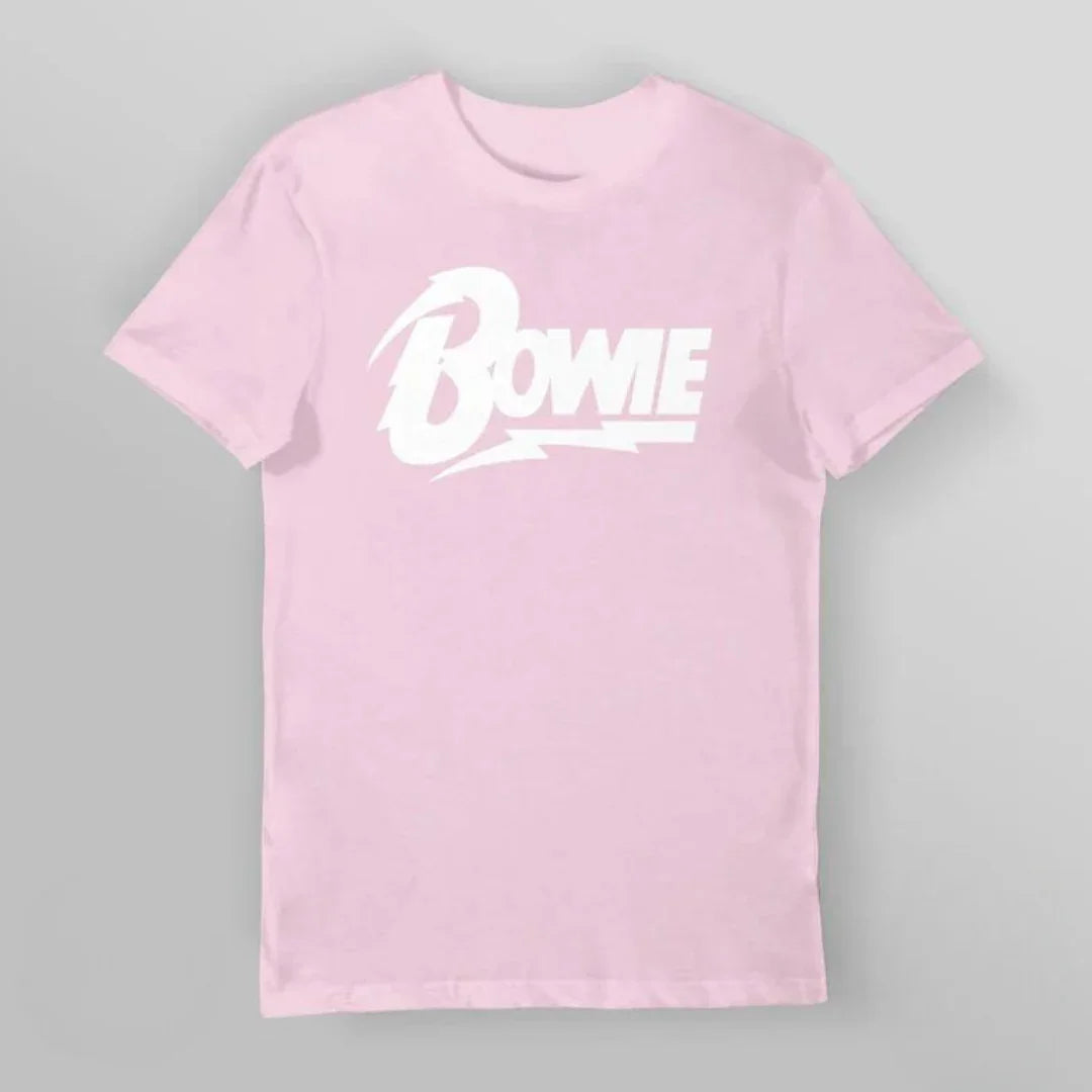Camiseta Básica David Bowie Diamond Dogs Logo Rosa Bebê