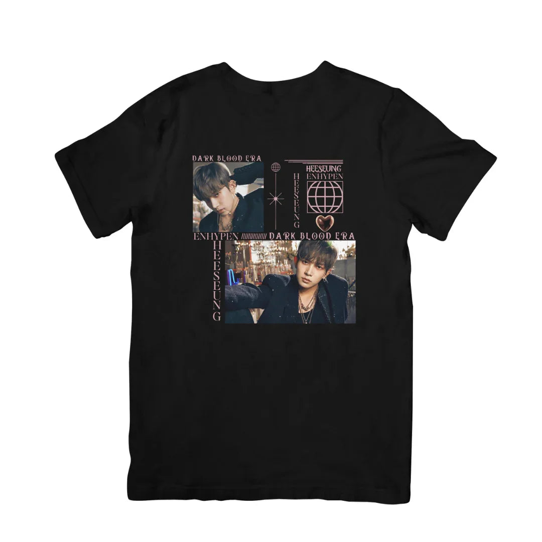 Camiseta Básica Enhypen Heeseung Dark Blood Era - preto
