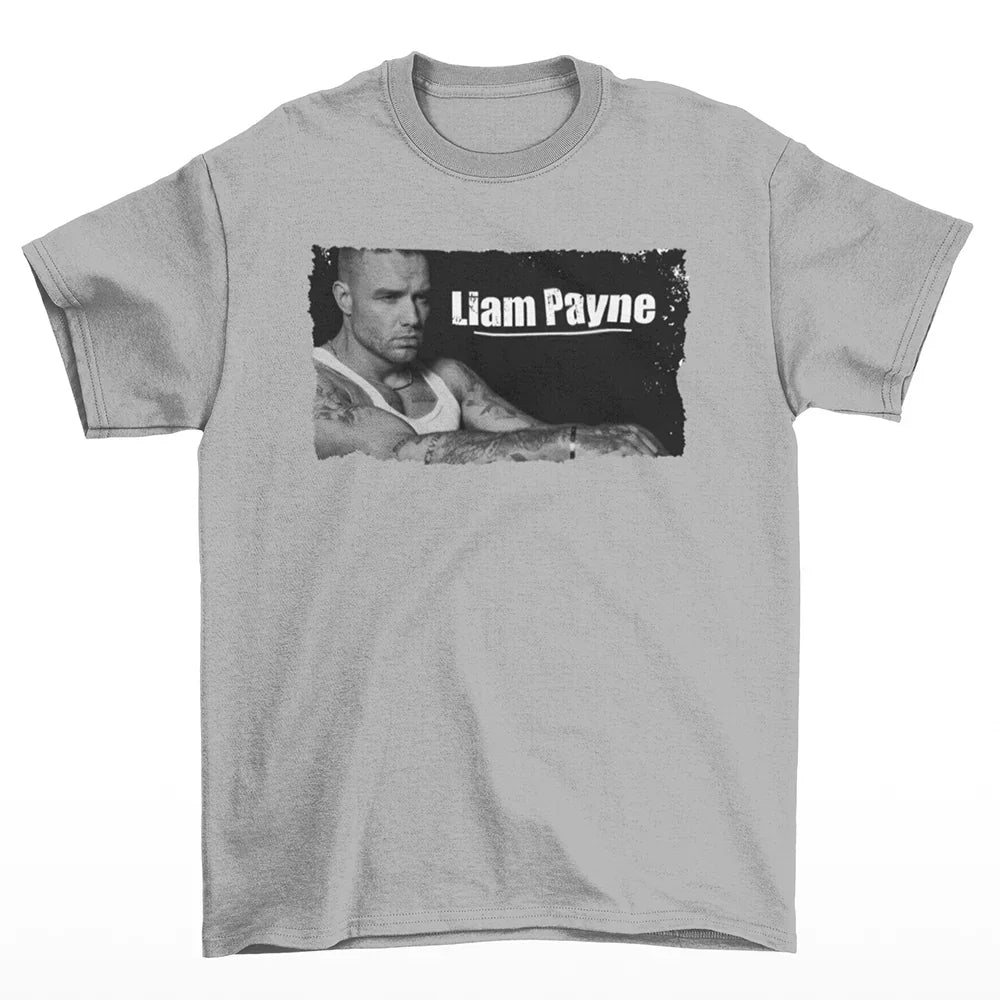 Camiseta Básica Liam Payne Photo Cinza