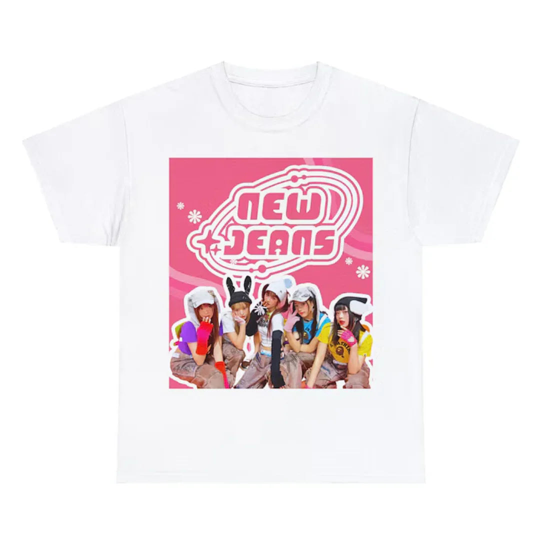 Camiseta Básica NewJeans Nostalgic - branco