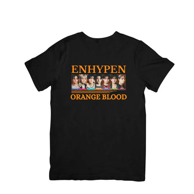 Camiseta Básica Enhypen Orange Blood - preto