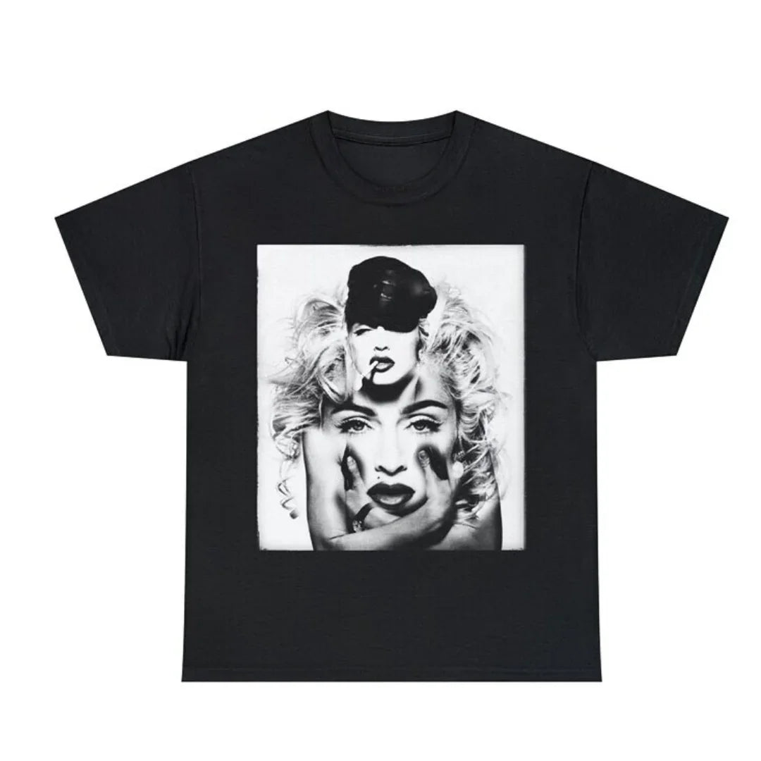 Camiseta Básica Madonna P&B Collab Preto
