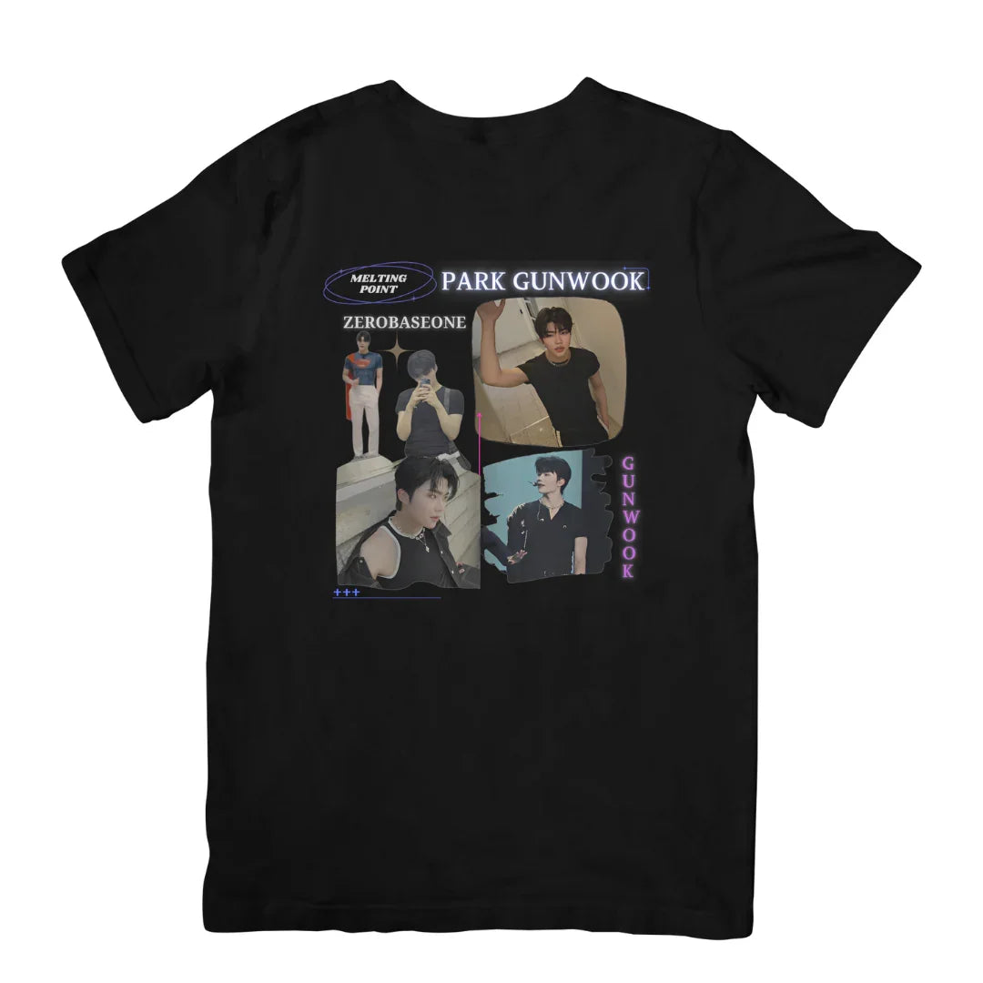 Camiseta Básica Zerobaseone Park Gunwook Collab-PRETO