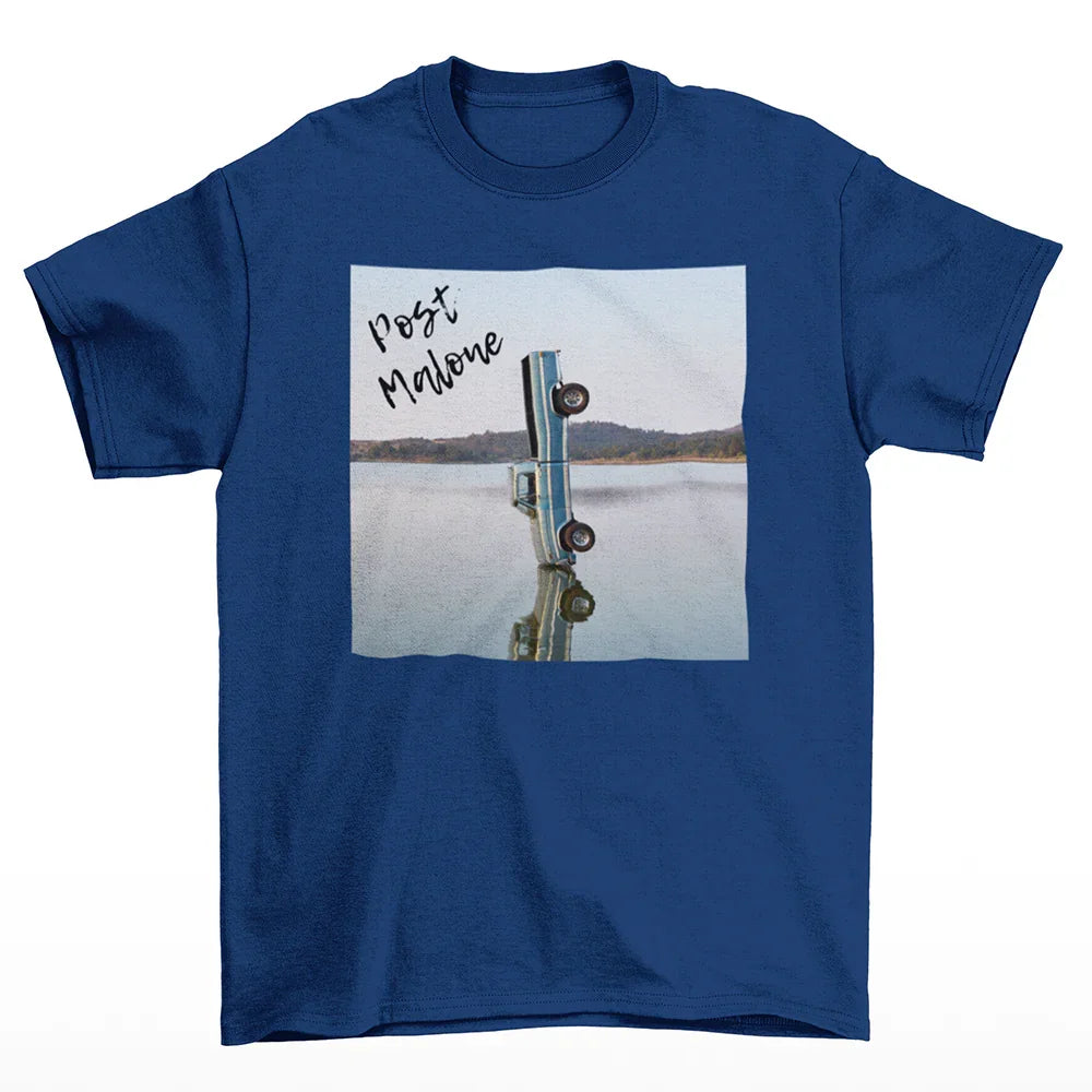 Camiseta Básica Post Malone New Album Car- azul-marinho