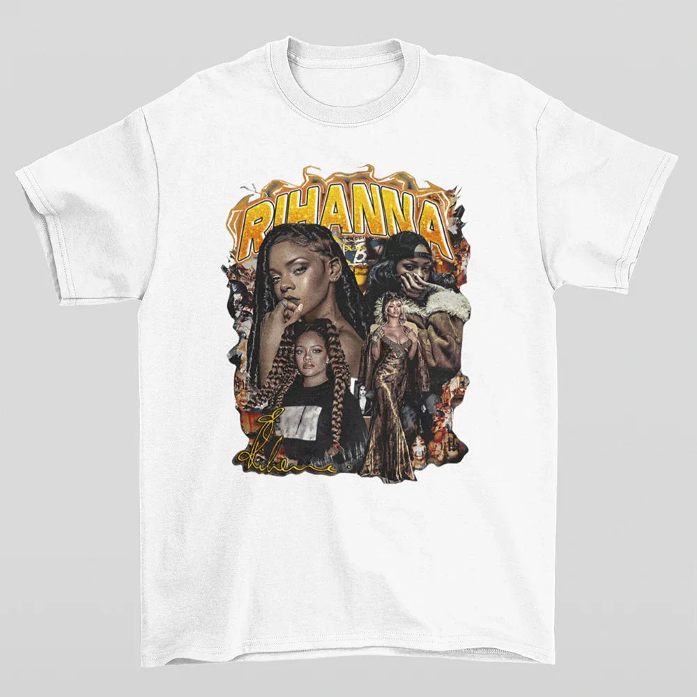 Camiseta Básica Rihanna- Branco