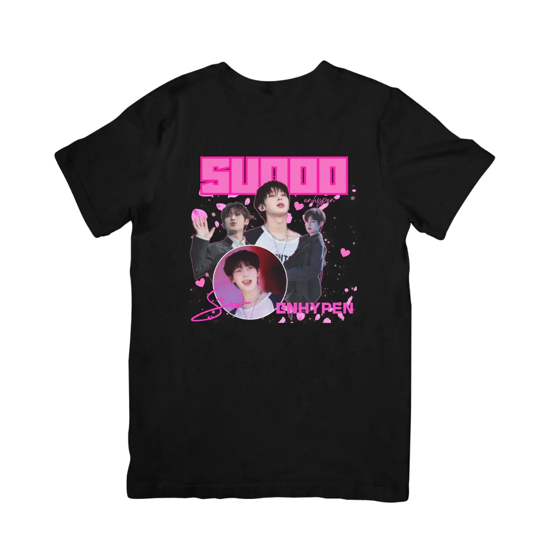 Camiseta Básica Enhypen Sunoo - preto